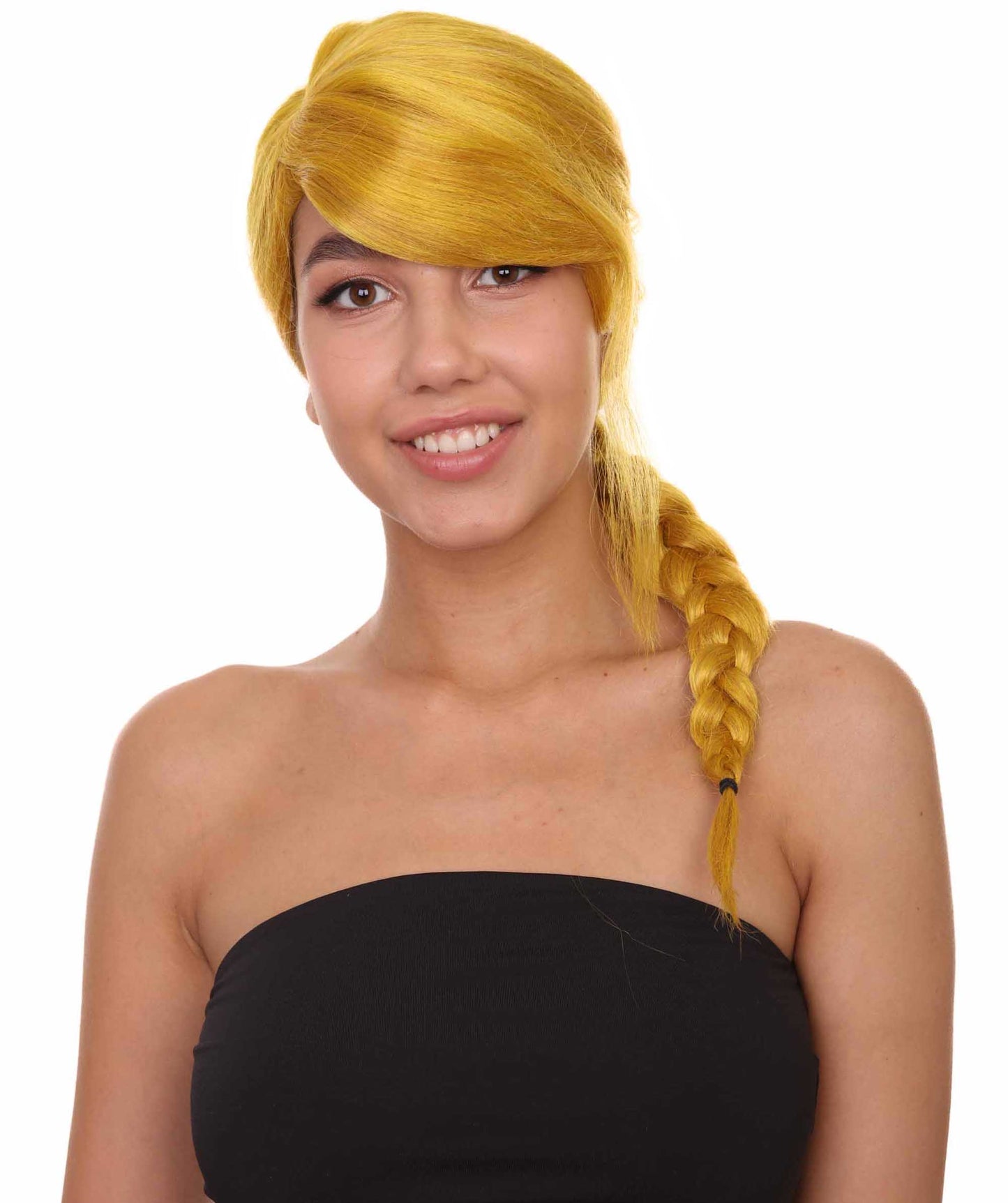 Wigs2you ハロウィン パーティー プレミアム レディース H-1181 快適なフィット感のゴールド編み込みウィッグ
