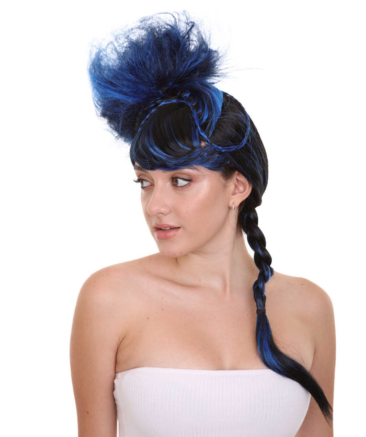 ネイビーブルーブレイデッド コスプレ レディースウィッグ H-2825 パーティーレディ ラグジュアリーハロウィンウィッグ