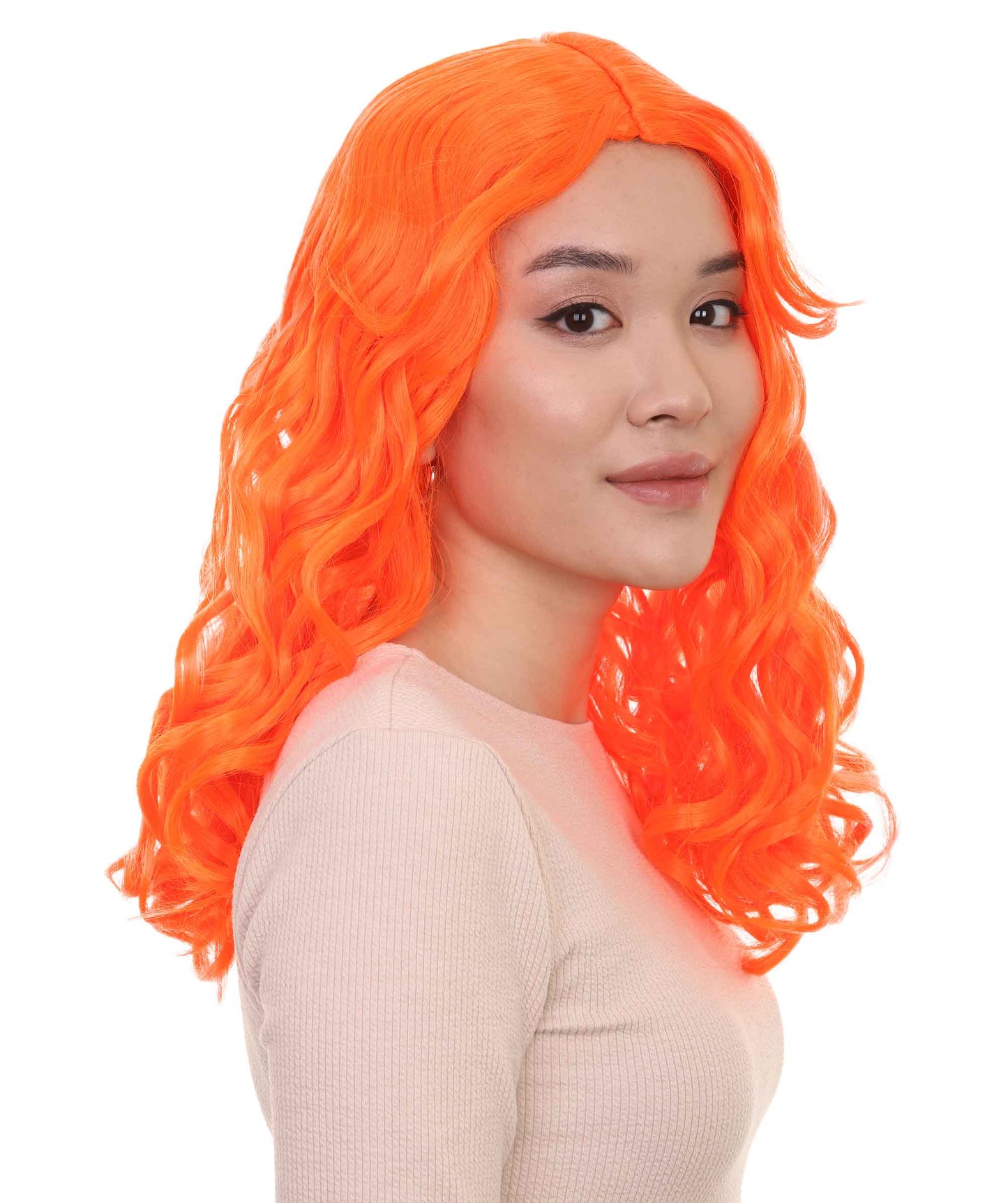 Wigs2you ハロウィンパーティー プレミアム レディース H-1114 とても快適なアリスウィッグ 鏡の国のアリス ネオンオレンジ