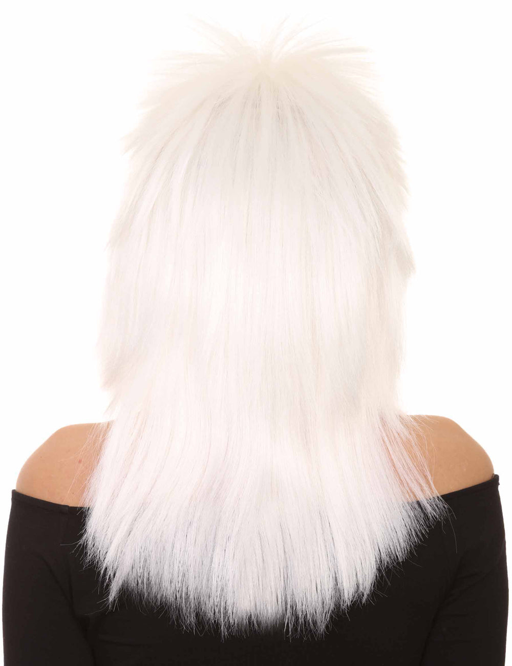 Wigs2you ハロウィン パーティー プレミアム H-1323 簡単に着用でき 快適なフィット感 80 年代女性ホワイト ロッカー スタイルウィッグ