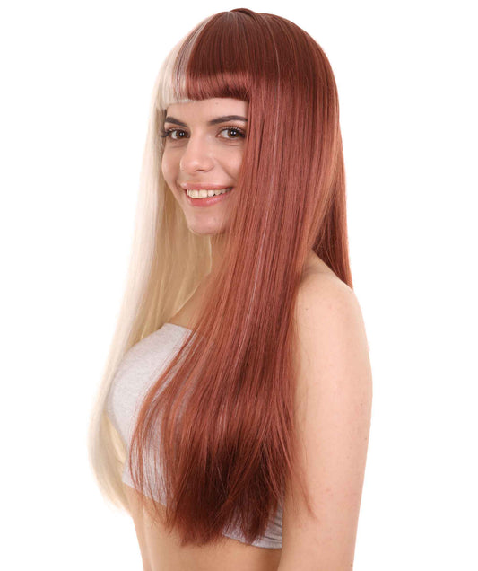 ハロウィンパーティープレミアムレディース H-4102 二色ロング ブロンド & ブルー ストレートウィッグ コレクション