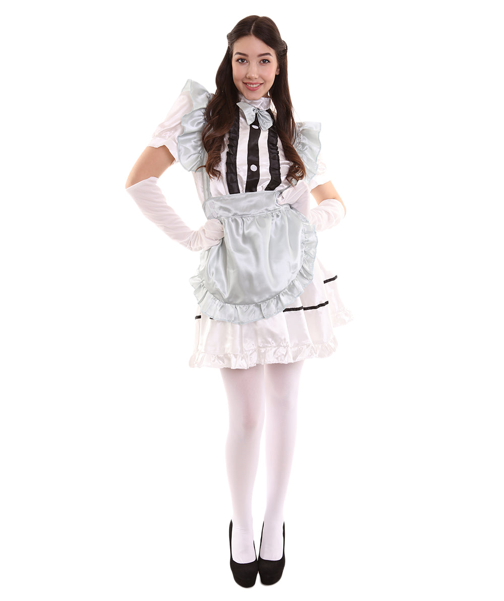 女性用 JCO-326_20 アニメ コスプレ フレンチメイド ファンシー ドレス シルバー コスプレ コスチューム