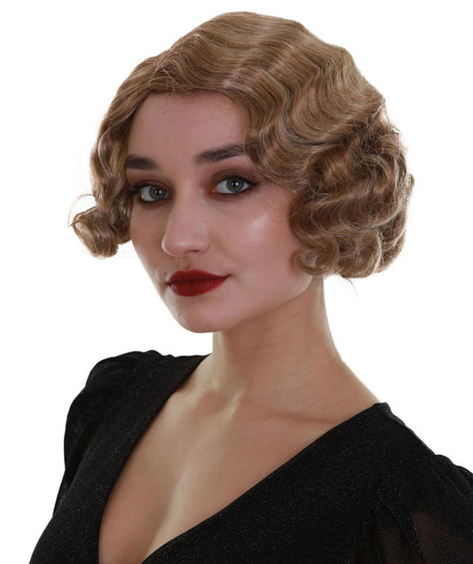 ハロウィンパーティープレミアム レディース H-5270 ブラウン ウェービー トレンディ ロアリング20's ウィッグ