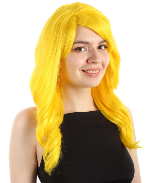 マーメイドフェアリーテールウィッグ イエロー H-5380_3 長いウェービー コスプレ ハロウィーン衣装 パーティーヘア 合成繊維
