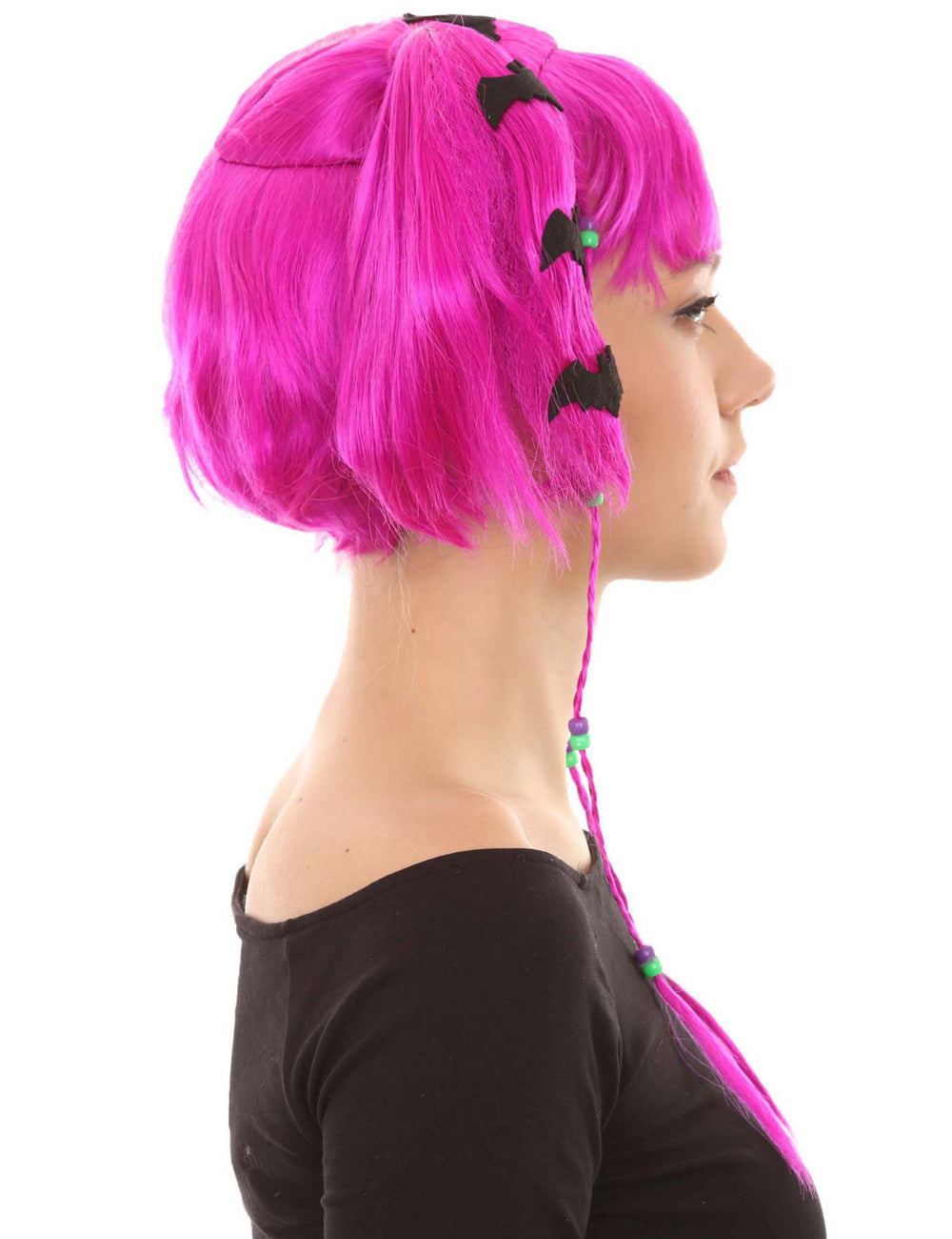Wigs2you ハロウィンパーティープレミアム レディース H-716 バットエンジェルウィッグ ネオンフューシャカラー