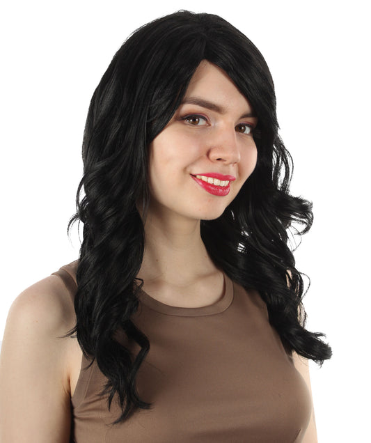 マーメイドフェアリーテールウィッグ 黒 H-5380_12 長いウェービー コスプレ ハロウィーン衣装 パーティーヘア 合成繊維