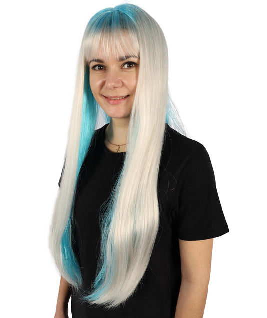 女性用ニッキー・ミナージュストレートマルチプルH-6795ウィッグ – 合成繊維ヘア、調節可能なフィット感 – ステージパフォーマンス、コスプレ、テーマイベントに最適 – ニッキー・ミナージュの特徴的なスタイルにインスパイアされた大胆で魅力的なウィッグ