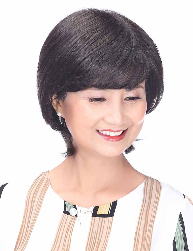 Mrs Styles 中長さ HHB-061 ストレート ヒューマンヘアブレンド パーフェクション ボリュームとカバレッジのため