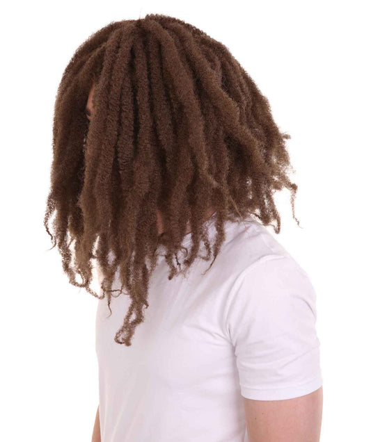 Dreadlock人間髪|ライトブラウンの歴史的人物コスプレ・ハロウィンかつら|割増空気を通すCaplessなキャップH-2082