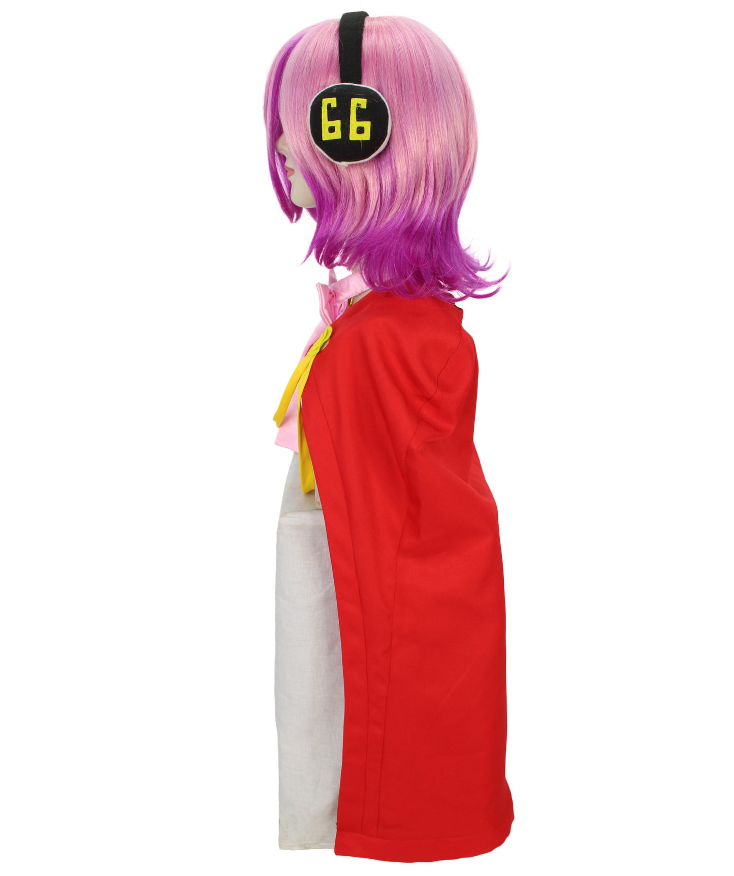 女性用 H-5984 日本のマンガ ピンク プリンセス ウィッグ イヤホン付き ハロウィンに最適 難燃性合成素材