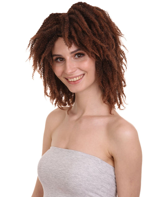 Wigs2youハロウィンパーティープレミアムレディースH-1962 美しい見た目のショートブラウンドレッドロックウィッグ