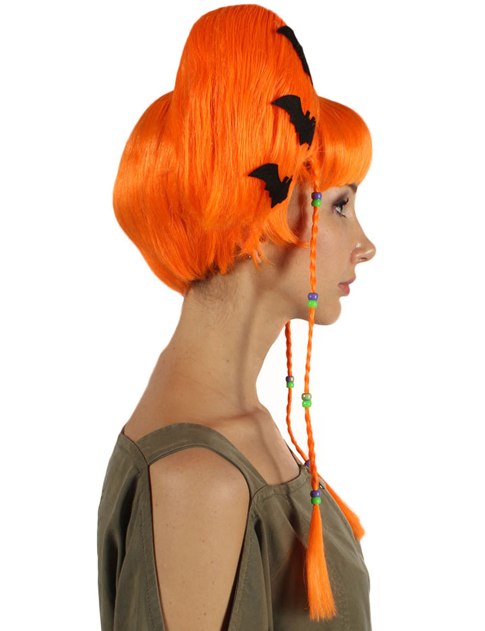 Wigs2you ハロウィンパーティープレミアム レディース H-696 バットエンジェルウィッグ パンプキンオレンジ色