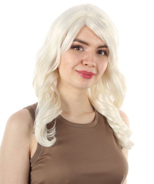 マーメイドフェアリーテールウィッグ 白 H-5380_17 長いウェービー コスプレ ハロウィーン衣装 パーティーヘア 合成繊維