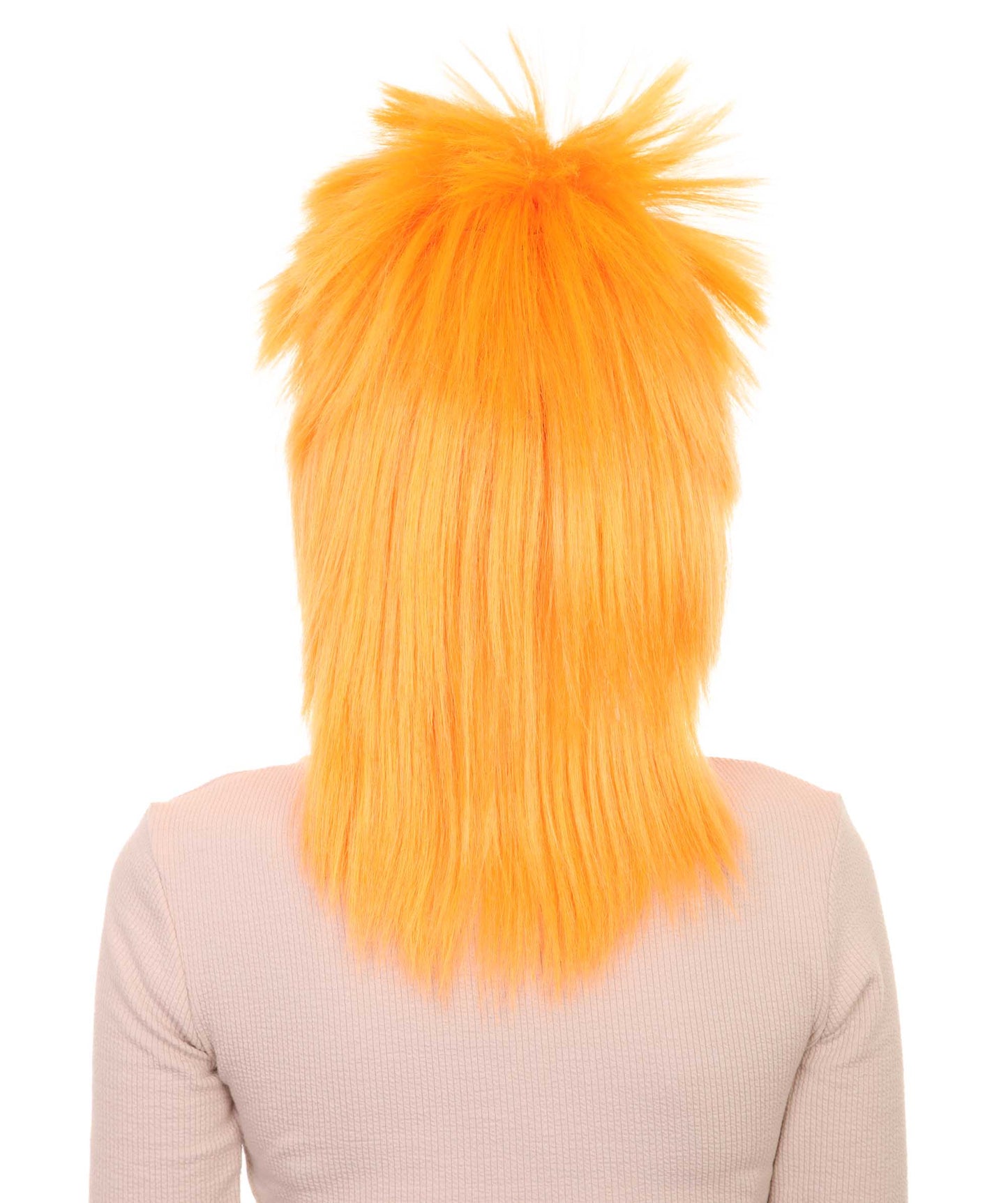 Wigs2you ハロウィン パーティー プレミアム H-1308 簡単に着用でき 快適なフィット感 80 年代女性オレンジ ロッカー スタイルウィッグ
