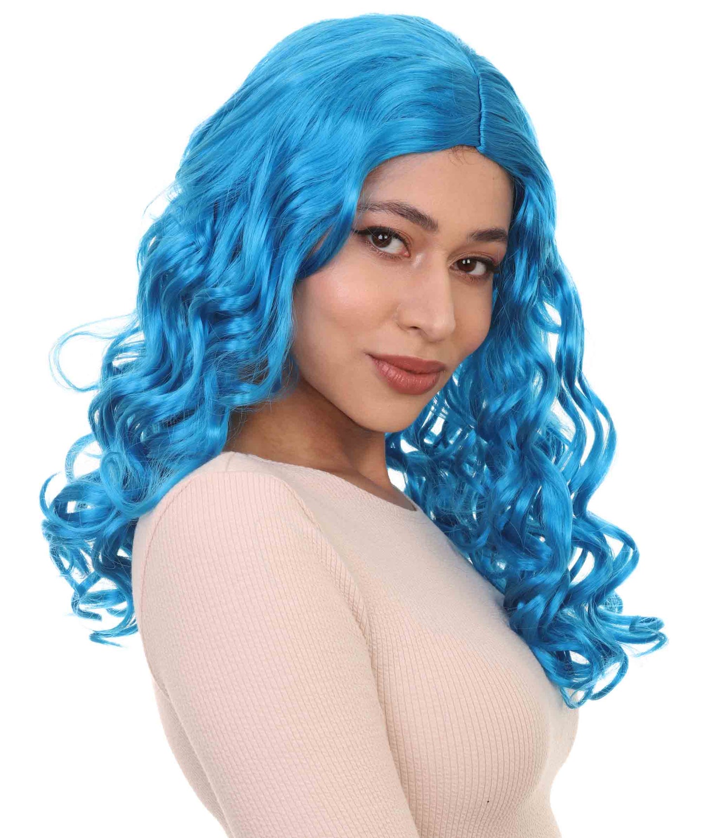 Wigs2you ハロウィンパーティープレミアムレディース H-1111 とても快適なアリスウィッグ 鏡の国のアリス ネオンブルーカラー