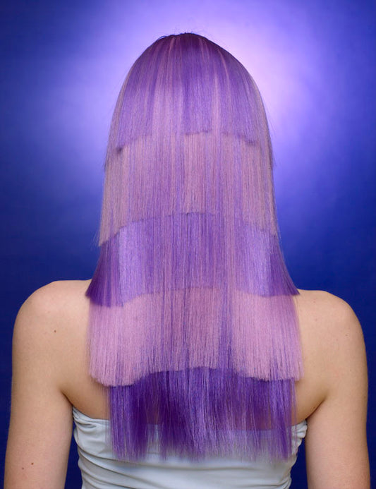 レディースファッション W-314 ロングストレート ダブルパープル コスプレウィッグ