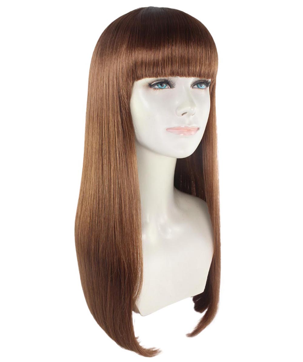 女性用 ロング オーバンブラウン ボブ ウィッグ H-3354 ファンシー パーティー イベント レディ ハロウィン ウィッグ プレミアム通気性 キャプレス キャップ