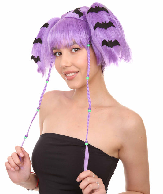 Wigs2you ハロウィンパーティープレミアム レディース H-707 バットエンジェルウィッグ ライラック色
