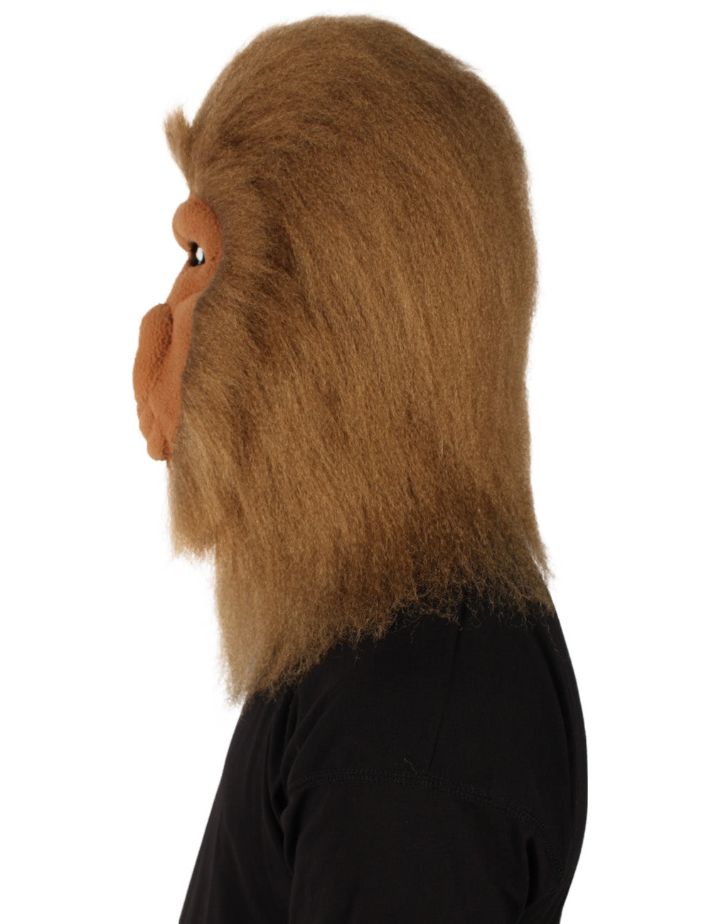 ハロウィンパーティープレミアムメンズ H-5646-LBR ヘアリーユニセックスエイプマスクのみ ライトブラウン 軟らかい合成繊維