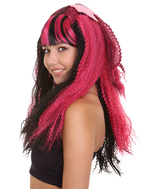 Wigs2youハロウィンパーティープレミアムレディースH-1870 着けやすい 非常に快適 新しいモンスターハイエレクトリファイドDraculauraコスプレウィッグ