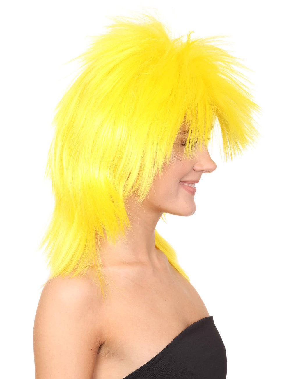 Wigs2you ハロウィン パーティー プレミアム H-1311 簡単に着用でき 快適なフィット感 80 年代女性イエロー ロッカー スタイルウィッグ