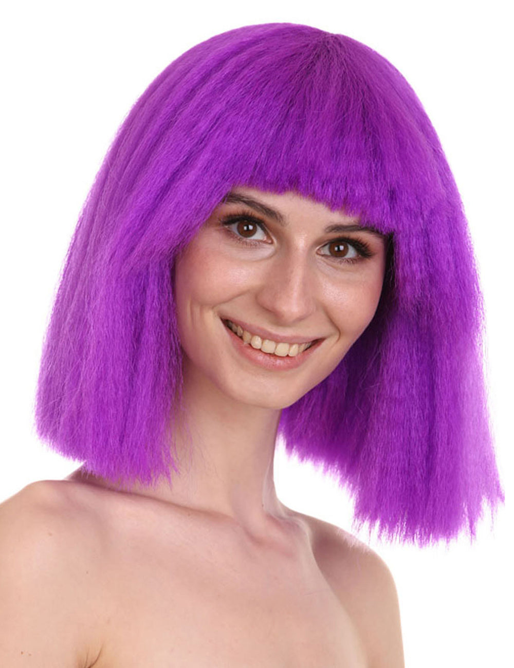 Wigs2you ハロウィンパーティープレミアムレディース H-1524 美しいルックを手に入れよう!ポップスターネオンパープルウィッグ