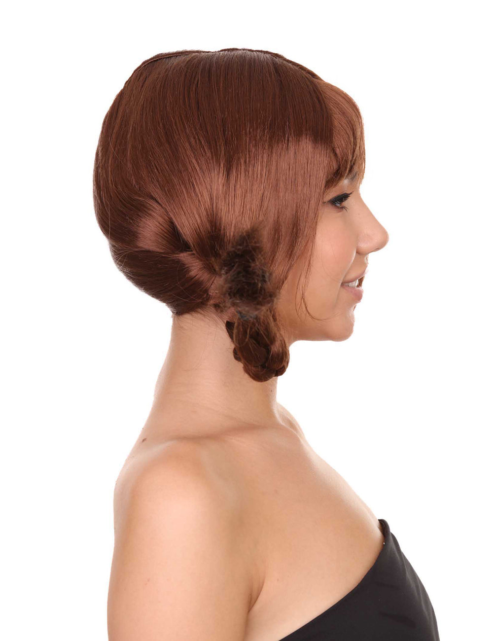 Wigs2you ハロウィンパーティー プレミアム レディース H-1650 簡単装着 とても快適 ピッピ ダークブラウン