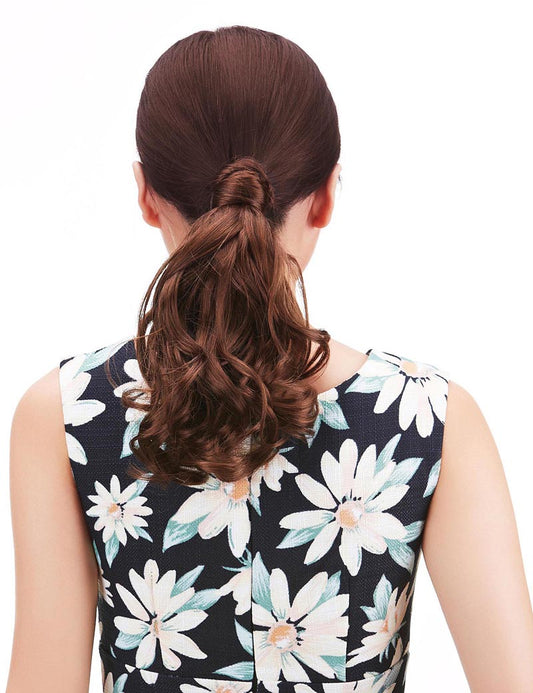 ポニーテール | 根元を毛束でくるくる隠せるキュートウェーブポニーです (24cm)| WS-5007