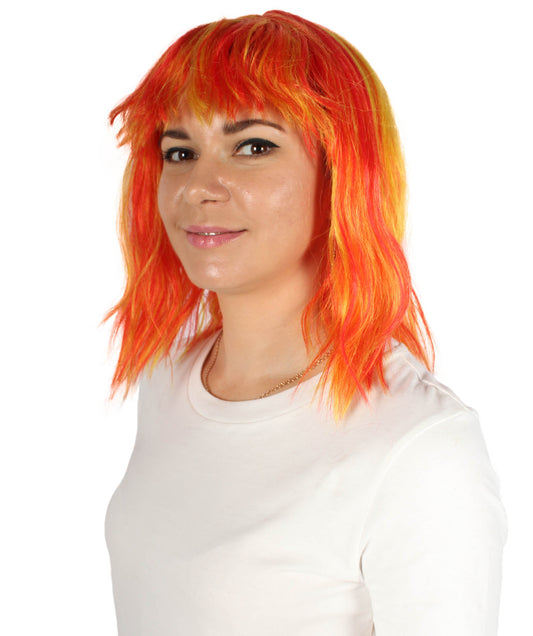 女性用ショルダーレングスバング波状コスプレウィッグ オレンジオンブレ H-5229_32 ファンシースタイル プレミアムハロウィンパーティーウィッグコレクション