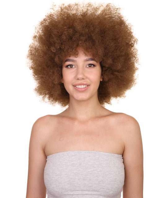 ハロウィンパーティープレミアムレディース H-3453 ブラウン アフロ ウィッグ