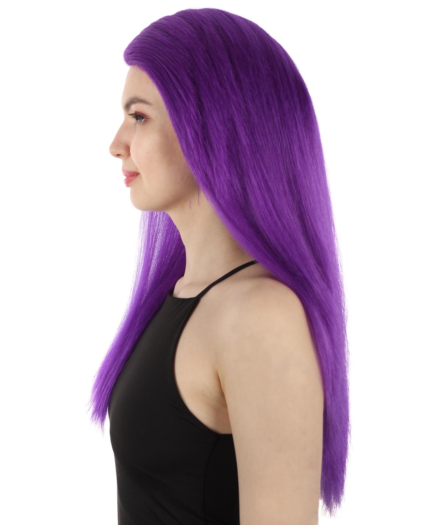 女性用ロングストレートサイドパートコスプレウィッグ パープル H-5220_12 ファンシースタイル プレミアムハロウィンパーティーウィッグコレクション