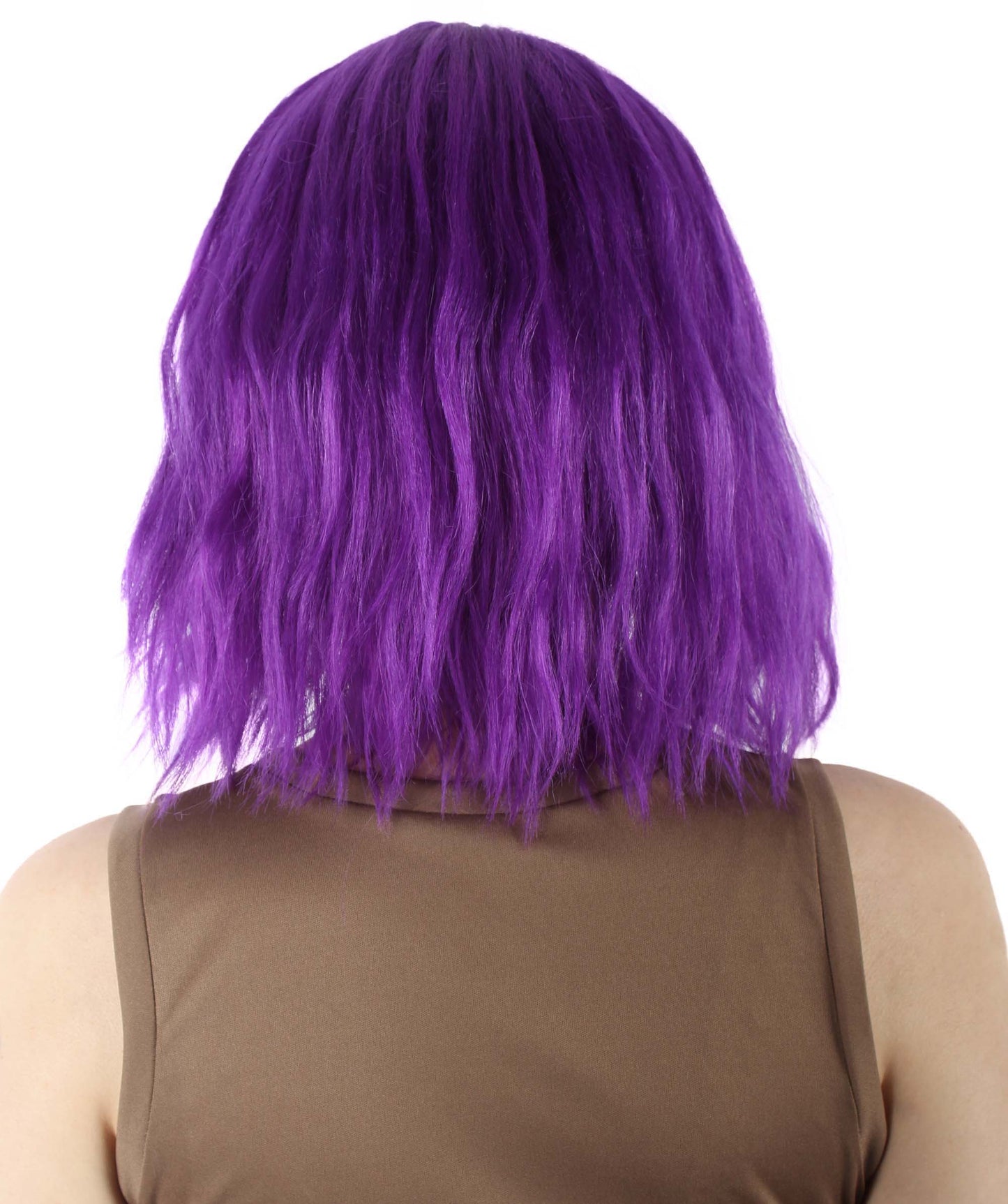 女性用ショルダーレングスバング波状コスプレウィッグ パープル H-5229_12 ファンシースタイル プレミアムハロウィンパーティーウィッグコレクション