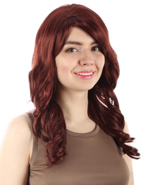 マーメイドフェアリーテールウィッグ ダークブラウン H-5380_19 長いウェービー コスプレ ハロウィーン衣装 パーティーヘア 合成繊維