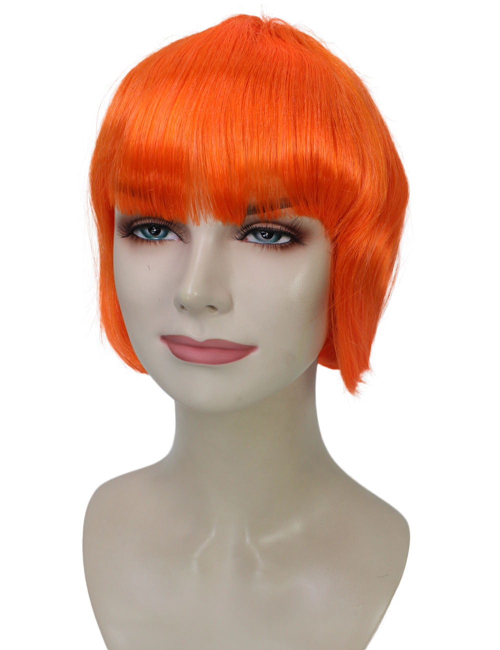 ハロウィンパーティ プレミアムレディース H-5342 ネオンオレンジ ショート ウィッグ