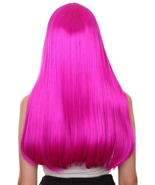 ロングボブネオンフューシャ女性用ウィッグ H-3362 華やかなパーティーイベント準備完了のハロウィンウィッグ プレミアム通気性のあるキャップレスキャップ