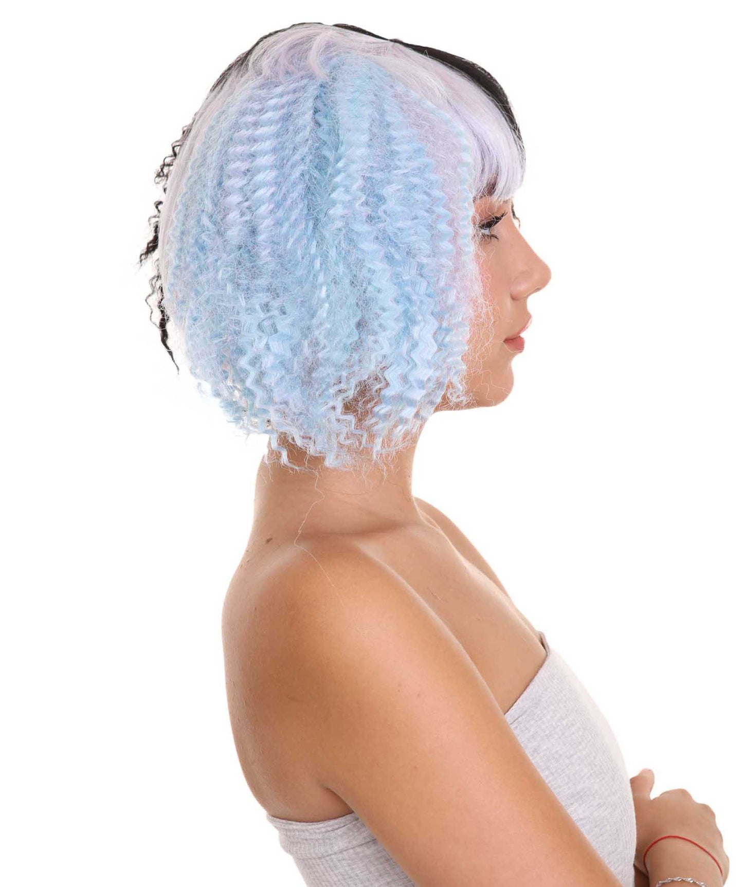 Wigs2youハロウィンパーティープレミアムレディースH-1872 着けやすい 非常に快適 限定!Melanie Martinezライトブルーと黒のコスプレウィッグ