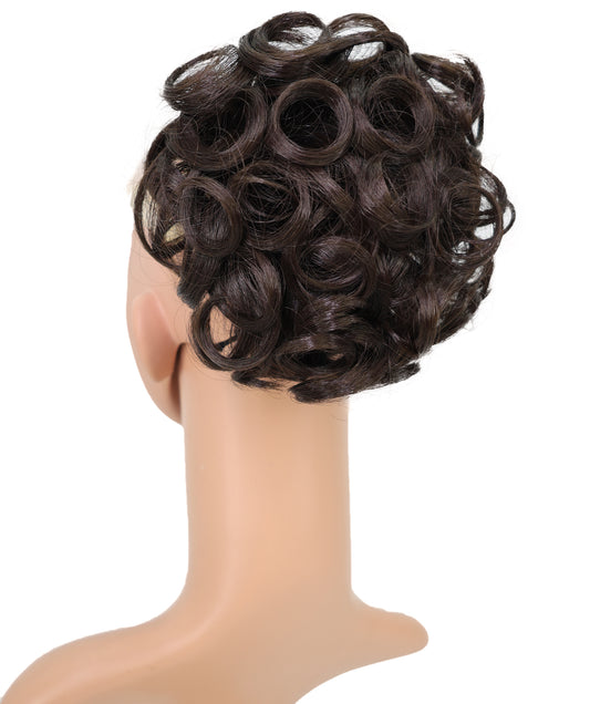 Wigs2you W-8478 シニヨンバンウィッグ _ 5" カール合成ヘアピース、バレッタ付き _ エレガントアップスタイル