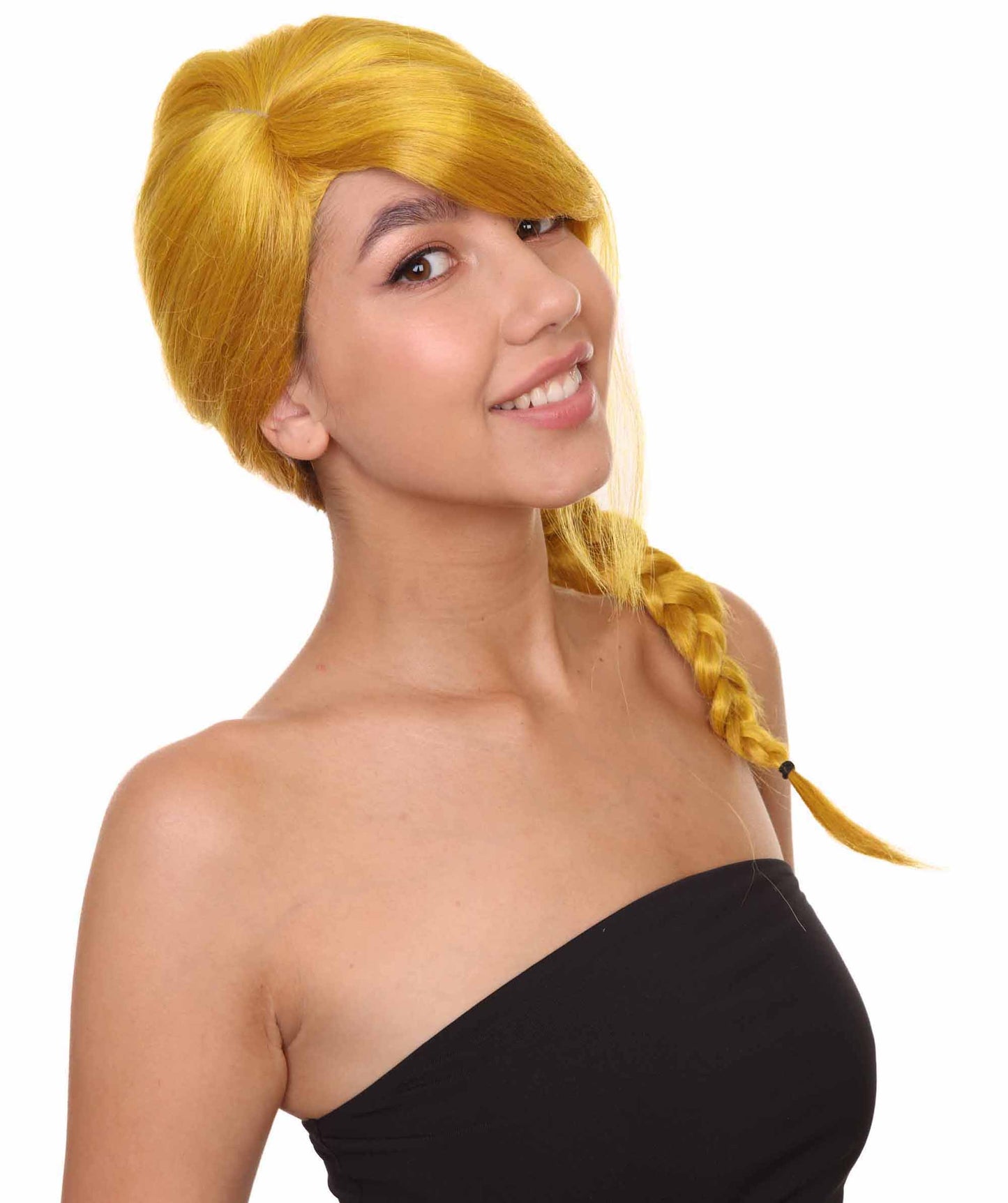 Wigs2you ハロウィン パーティー プレミアム レディース H-1181 快適なフィット感のゴールド編み込みウィッグ