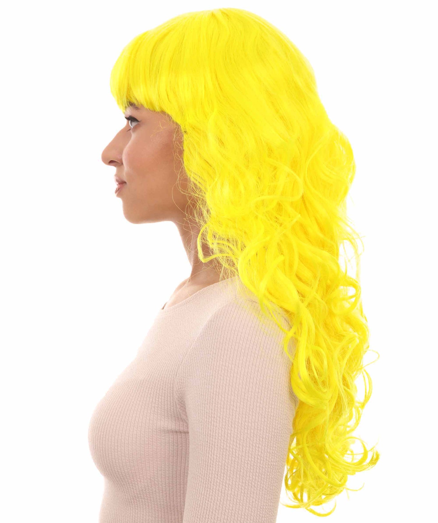 Wigs2you ハロウィンパーティープレミアム H-842 バットマン 女性ジョーカーウィッグ ネオンイエロー色