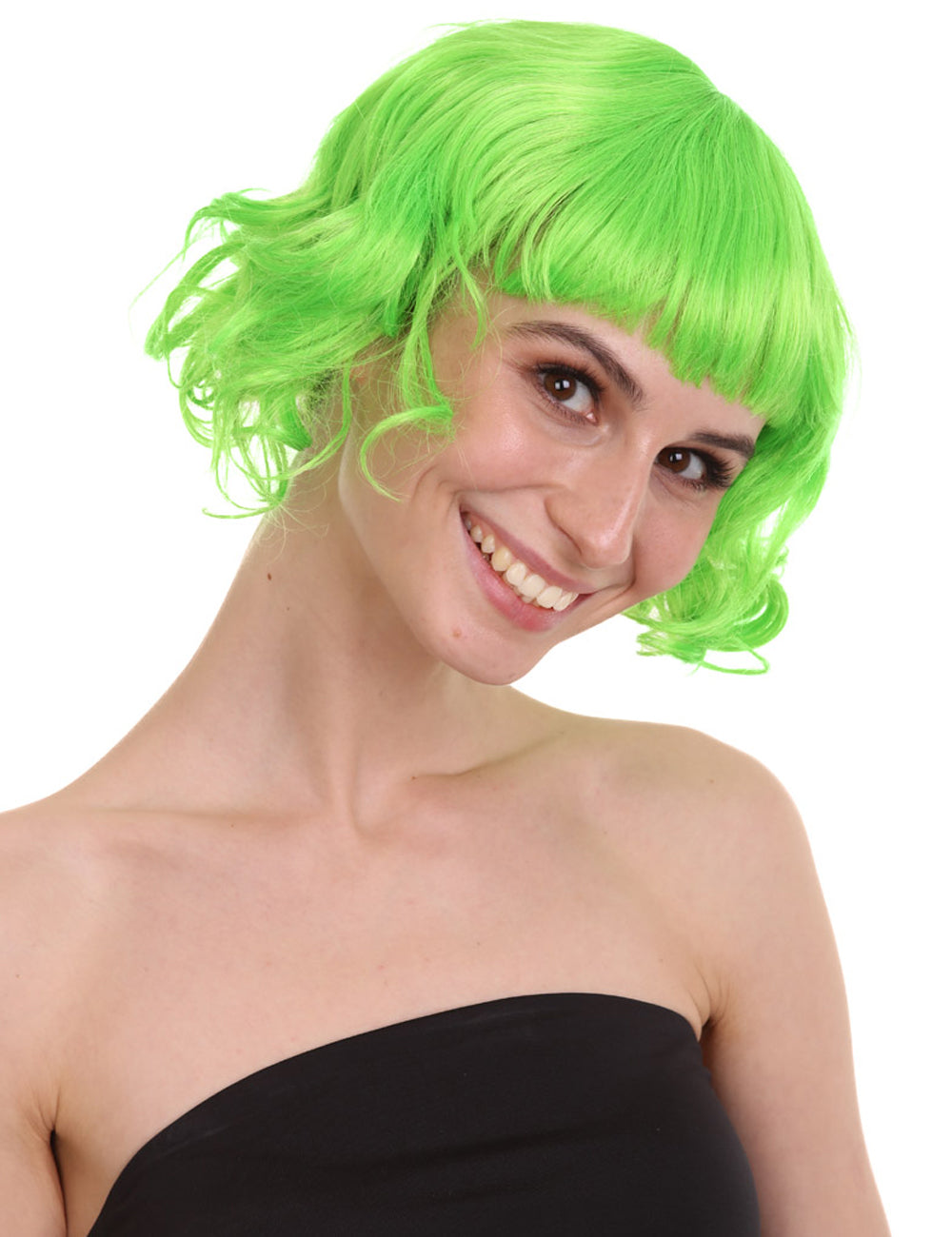 Wigs2you ハロウィン パーティー プレミアム レディース H-1349 着けやすい 快適なフィット感 カーニバル ライム ウェーブウィッグ
