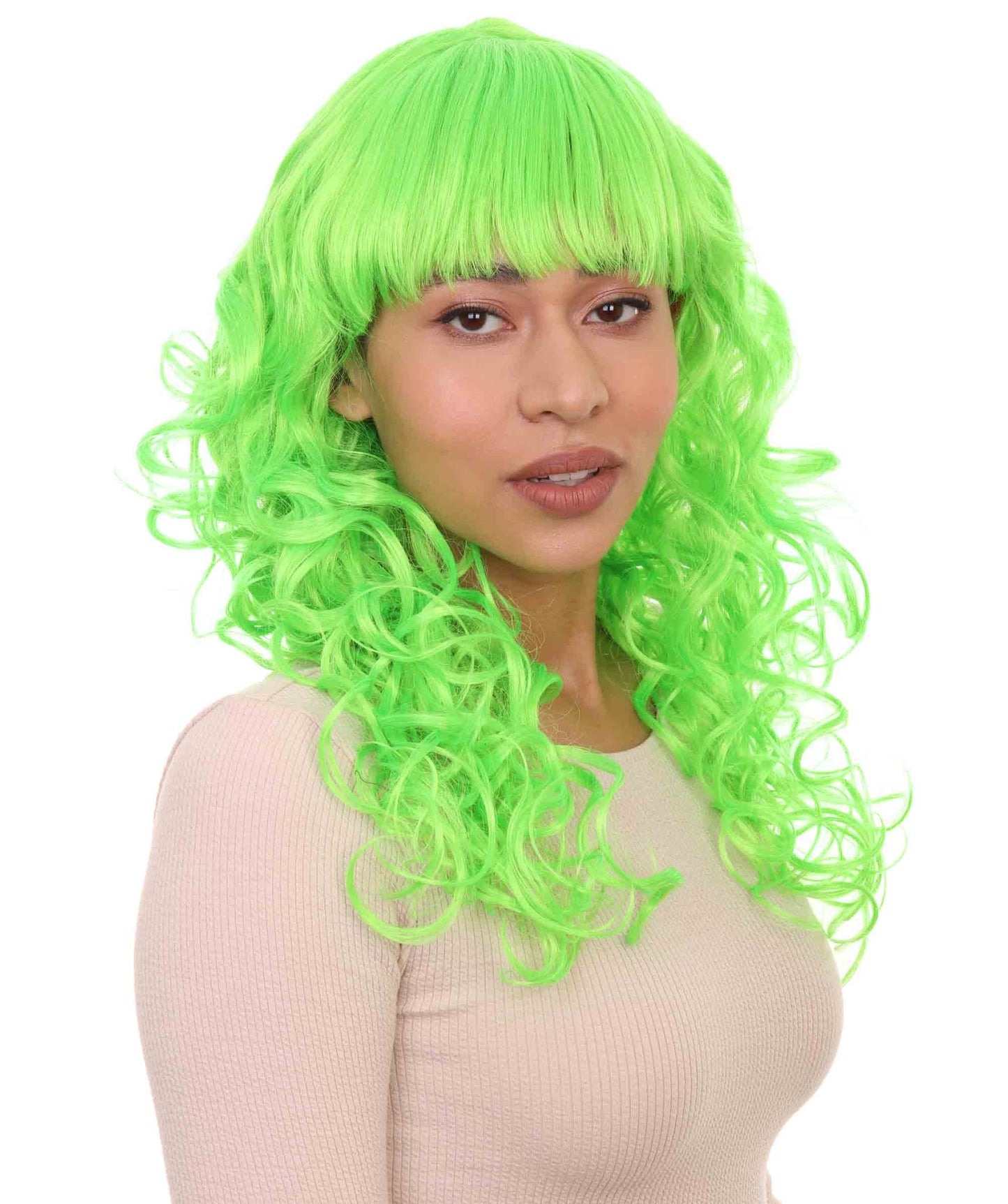 Wigs2you ハロウィンパーティープレミアムレディース H-1001 着用しやすい ベラウィッグ ライムカラー
