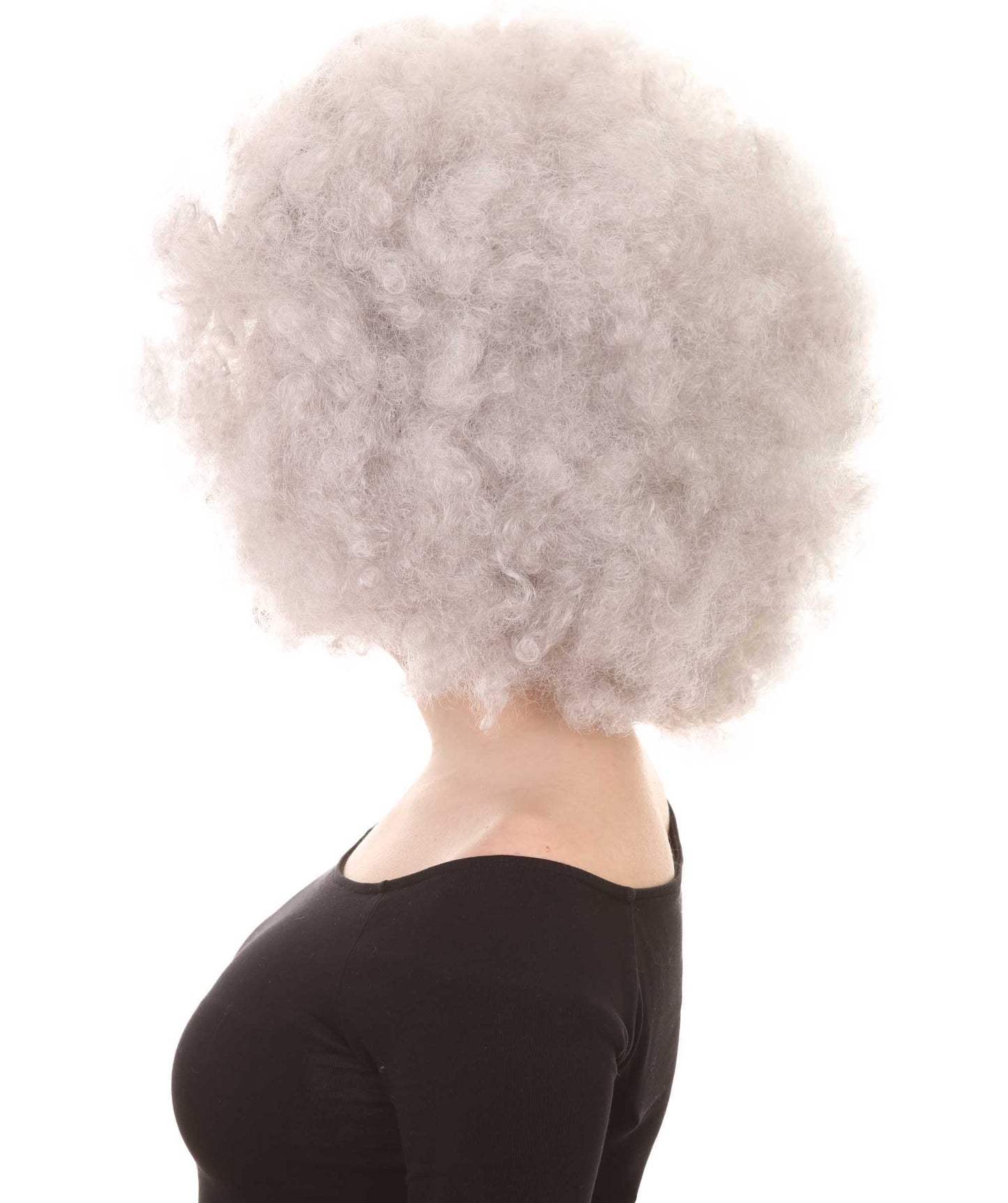 Wigs2you ハロウィン パーティー プレミアム レディース H-1250 着けやすい 快適なフィット感 グレー アフロ スモール ボウウィッグ