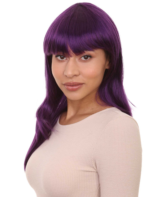 Wigs2you ハロウィンパーティープレミアムレディース H-1051 とても快適なグラマーグリーンウィッグ バイオレットカラー