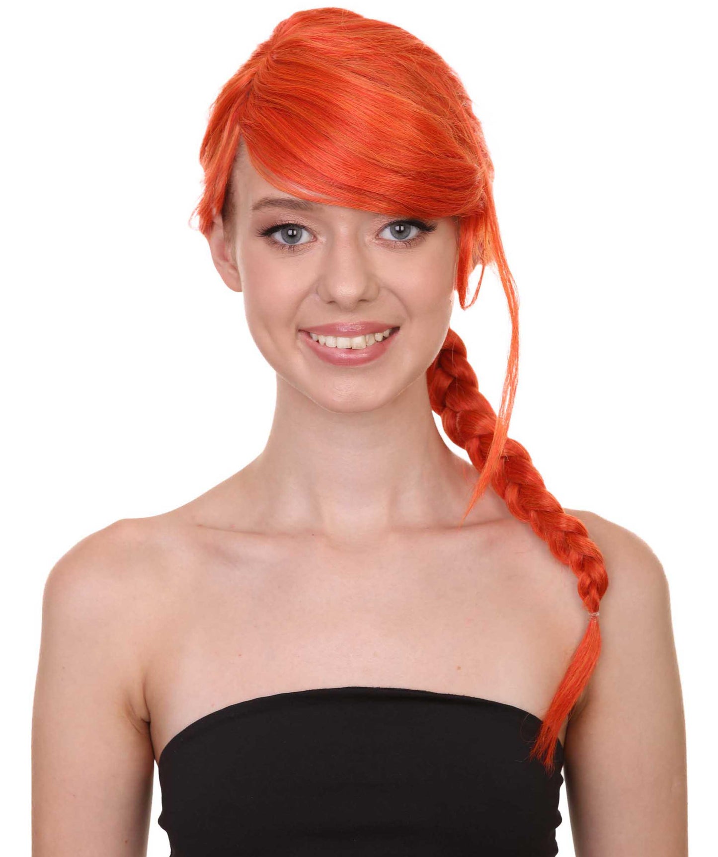 Wigs2you ハロウィン パーティー プレミアム レディース H-1161 とても快適なオレンジ編み込みウィッグ