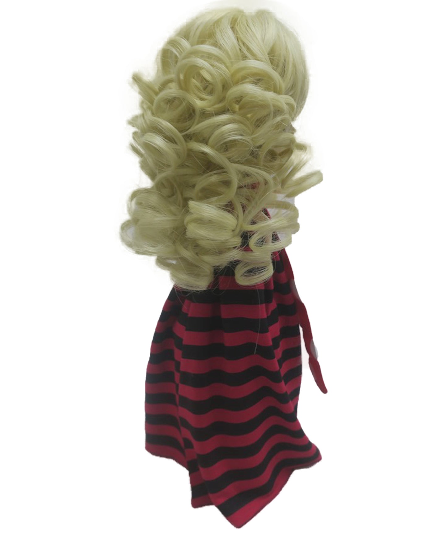 Wigs2you WD40-023 7インチブロンドカーリードール用ウィッグ|スタイリング済み合成毛、フルバング付き、BJDやコレクタードールに最適