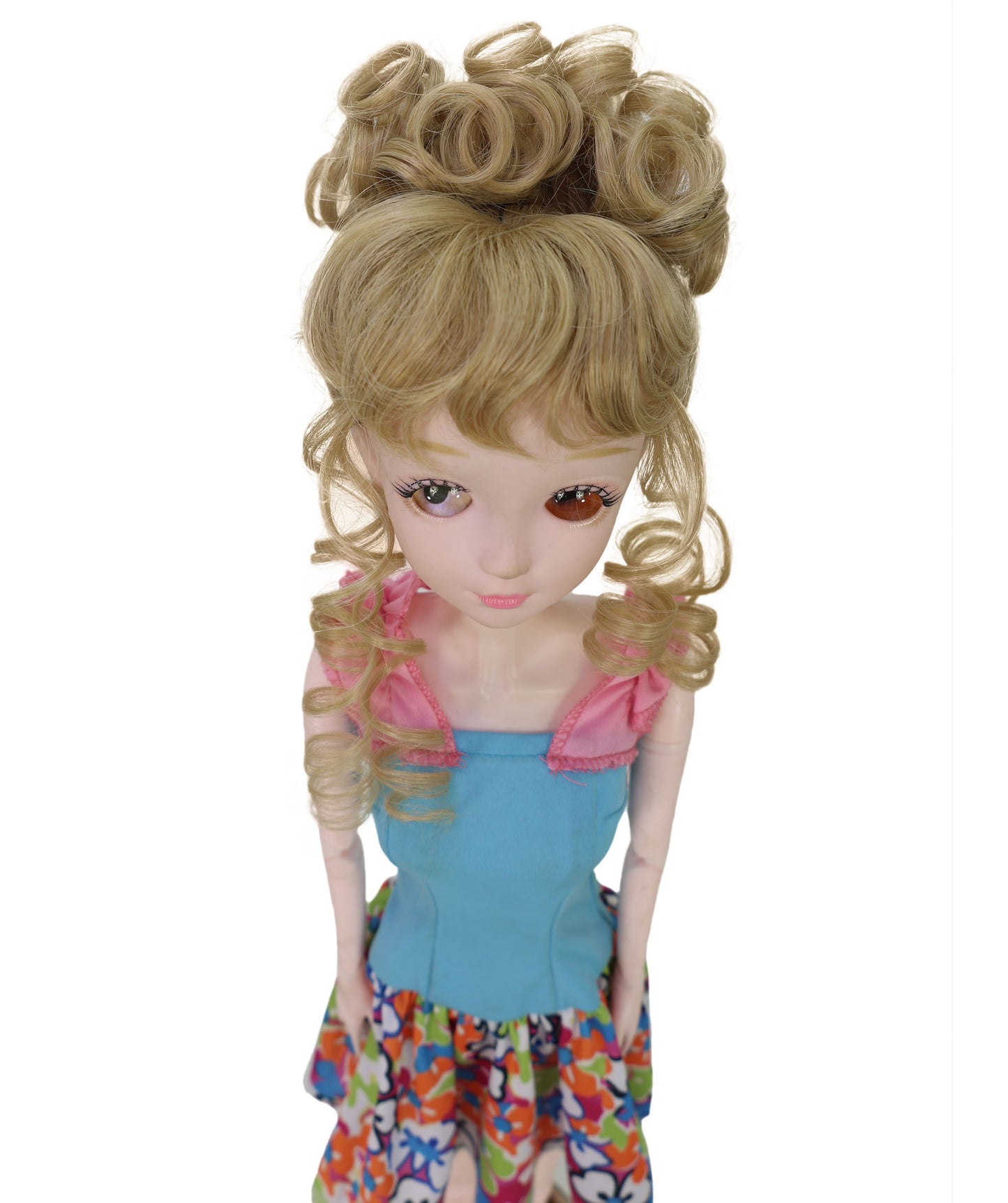 Wigs2you WD40-054 Doll wig! 8インチ カールドールウィッグ ライトブラウン リングレット 難燃性合成繊維ヘアピース ミニチュアドール用