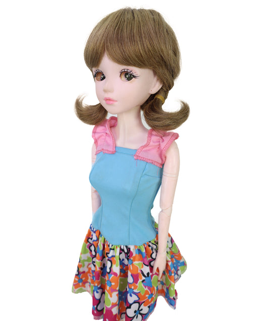 Wigs2you WD40-059 人毛ドールウィッグ、5インチ(約12.7cm)プレイドールウィッグ、ブラウン、難燃性人毛、調節可能なキャップレスフィット "