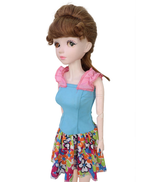 Wigs2you WD40-064 人毛ドールウィッグ、8インチBJDドール用、バーガンディ、難燃性人毛ショートヘア、調節可能なキャップレスフィット "