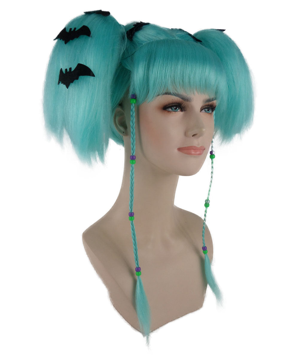 Wigs2you ハロウィンパーティープレミアム レディース H-704 バットエンジェルウィッグ ブルーレイク色