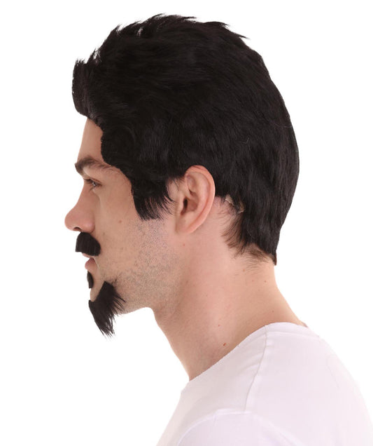 ハロウィンパーティープレミアムメンズ H-3691 スーパーヒーローアイアンマンウィッグとヒゲセット